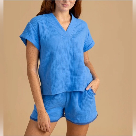 S’edge Gause Large blue indigo top / dress no tags - Picture 2 of 4